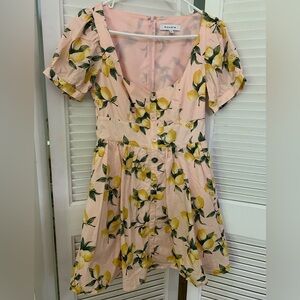 Moodie pink, lemon, mini dress